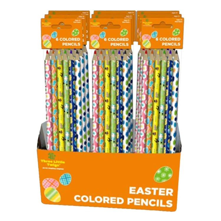 Colored Pencils - Easter/Spring Foil Wrapped 6 Colors 3