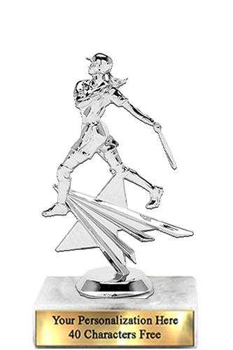 Trophy: 7", 2x3 white marble base, Star Figure Sof