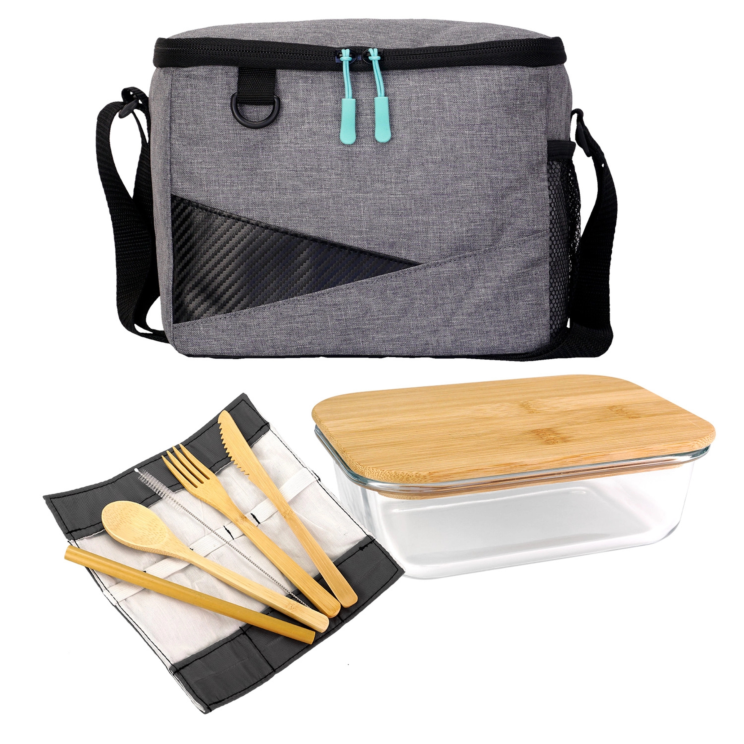 RECYCLED COOLER & BAMBOO SET 4