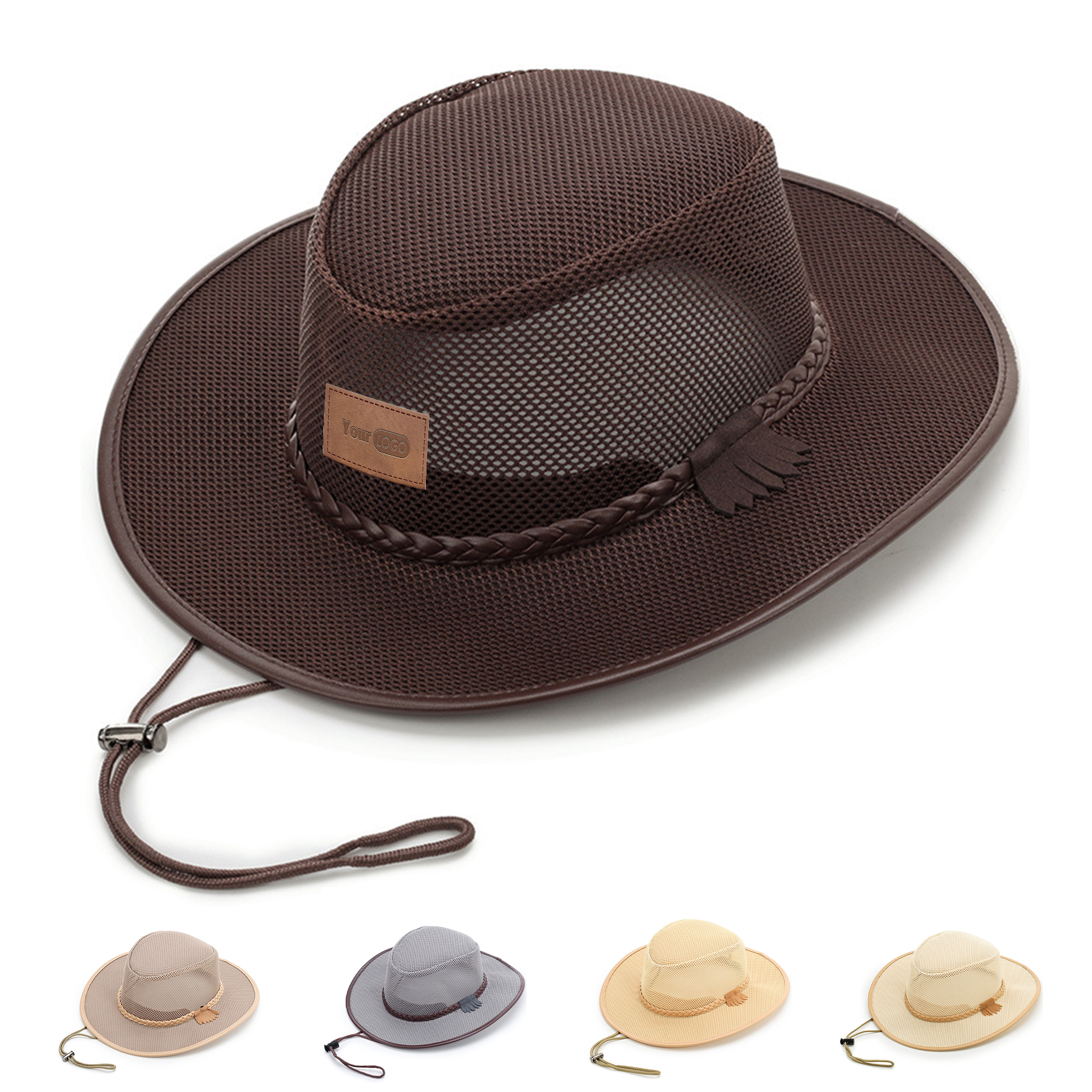 Polyester Breathable denim along sunscreen men's hat