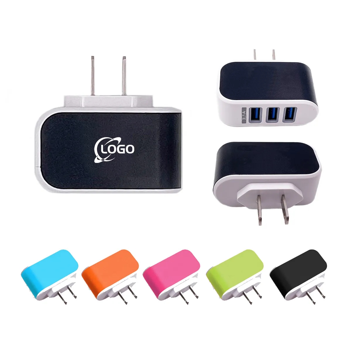 MOQ100 USB 3-Port Phone Charger 5
