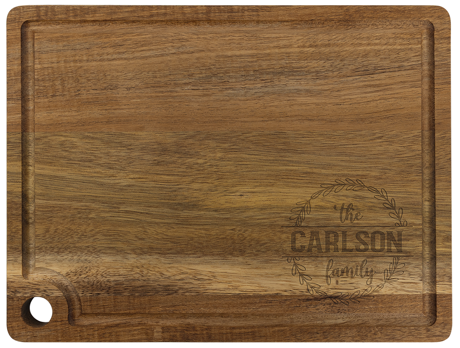 Medium Acacia Cutting Board with Drip Ring