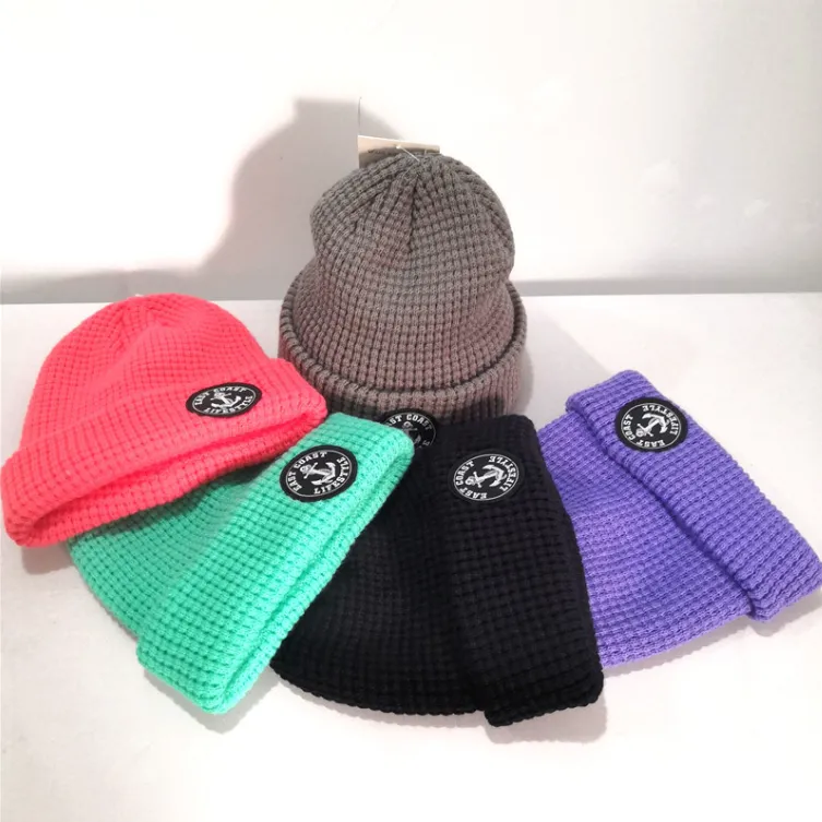 Waffle Beanie Cap and Performance Text Gloves Combo