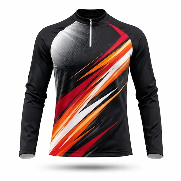 UPF Microfiber Quarter Zip Long Sleeve T-shirt (Sublimated)