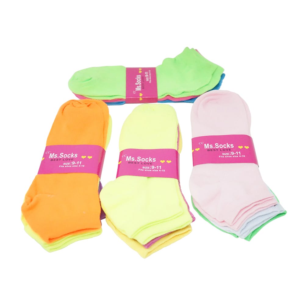 Women's Ankle Socks - Neon Size 9-11 3