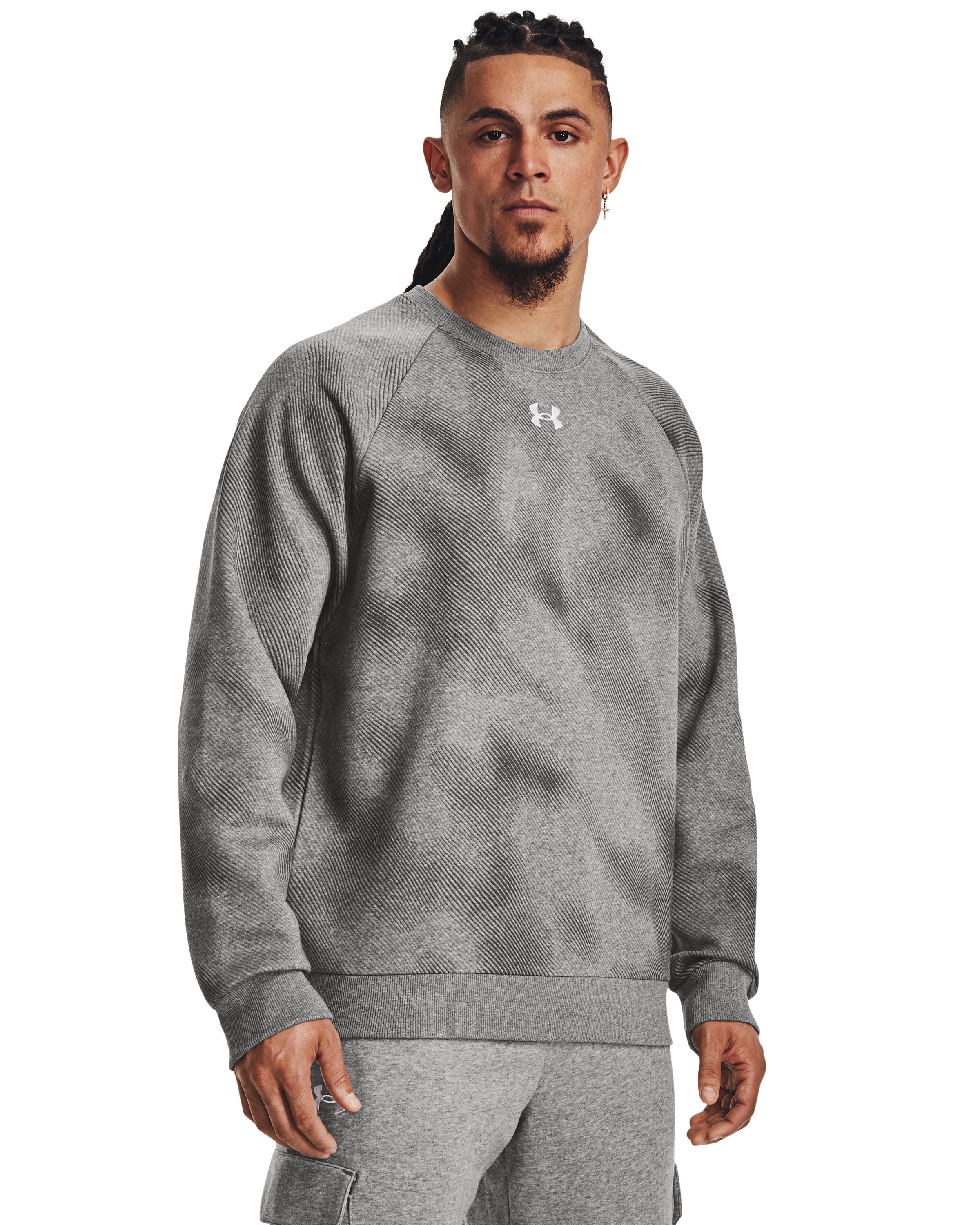 Men's UA Rival Fleece Printed Crew, custom hoodie or sweatshirt with logo imprint 8