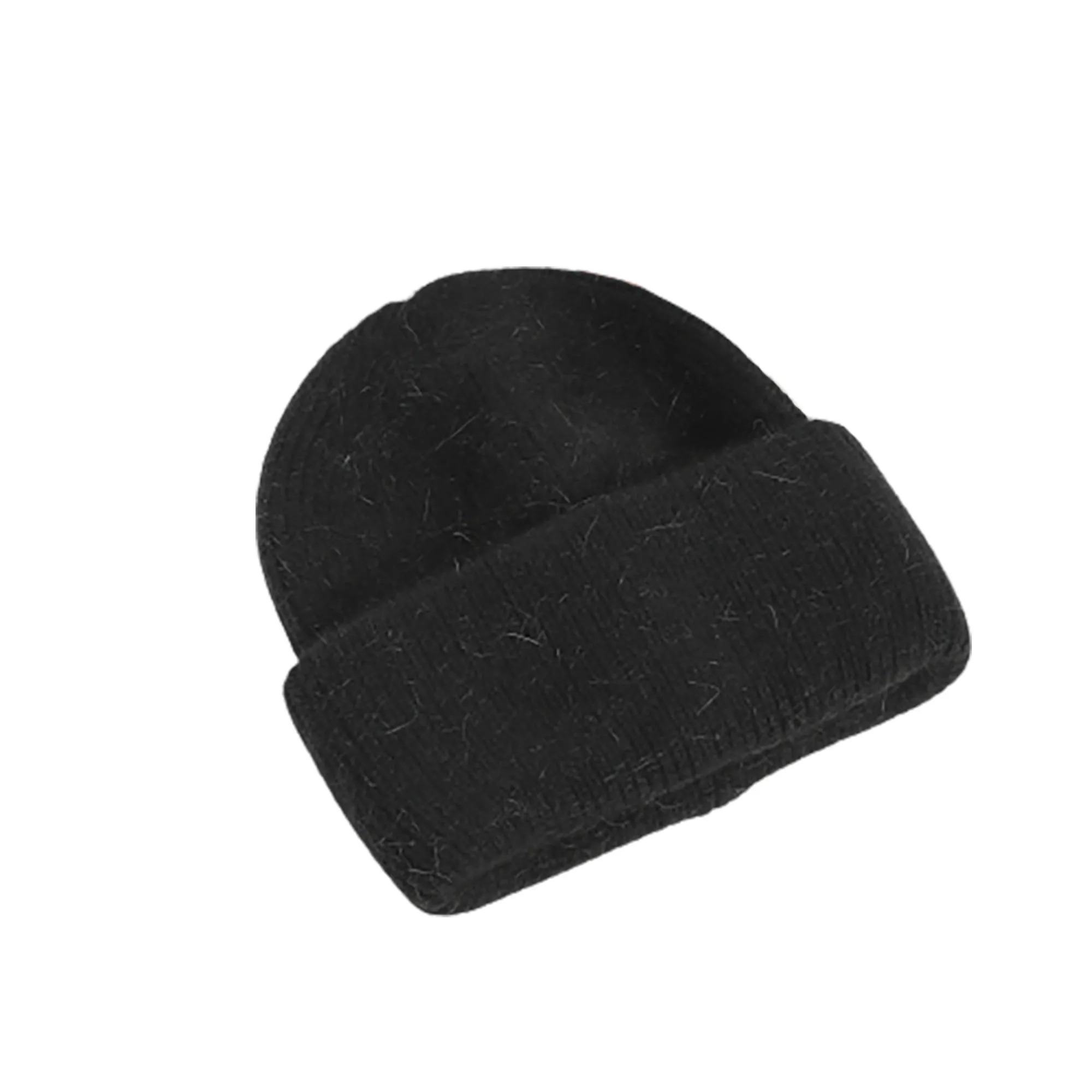 Winter Angora Rabbit Hair Knit Beanie Hat MOQ 10pcs 13