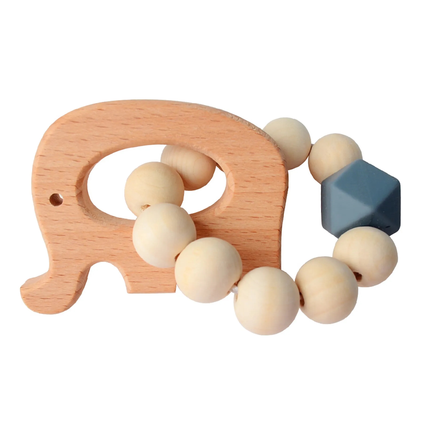 Natural Wood Teething Rattle : 3 M+ 15