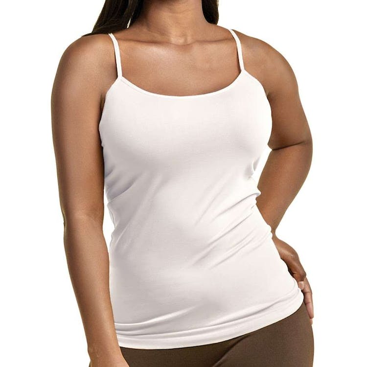 Women's Plus Size Camisoles - White Poly One Size Fits Most 3