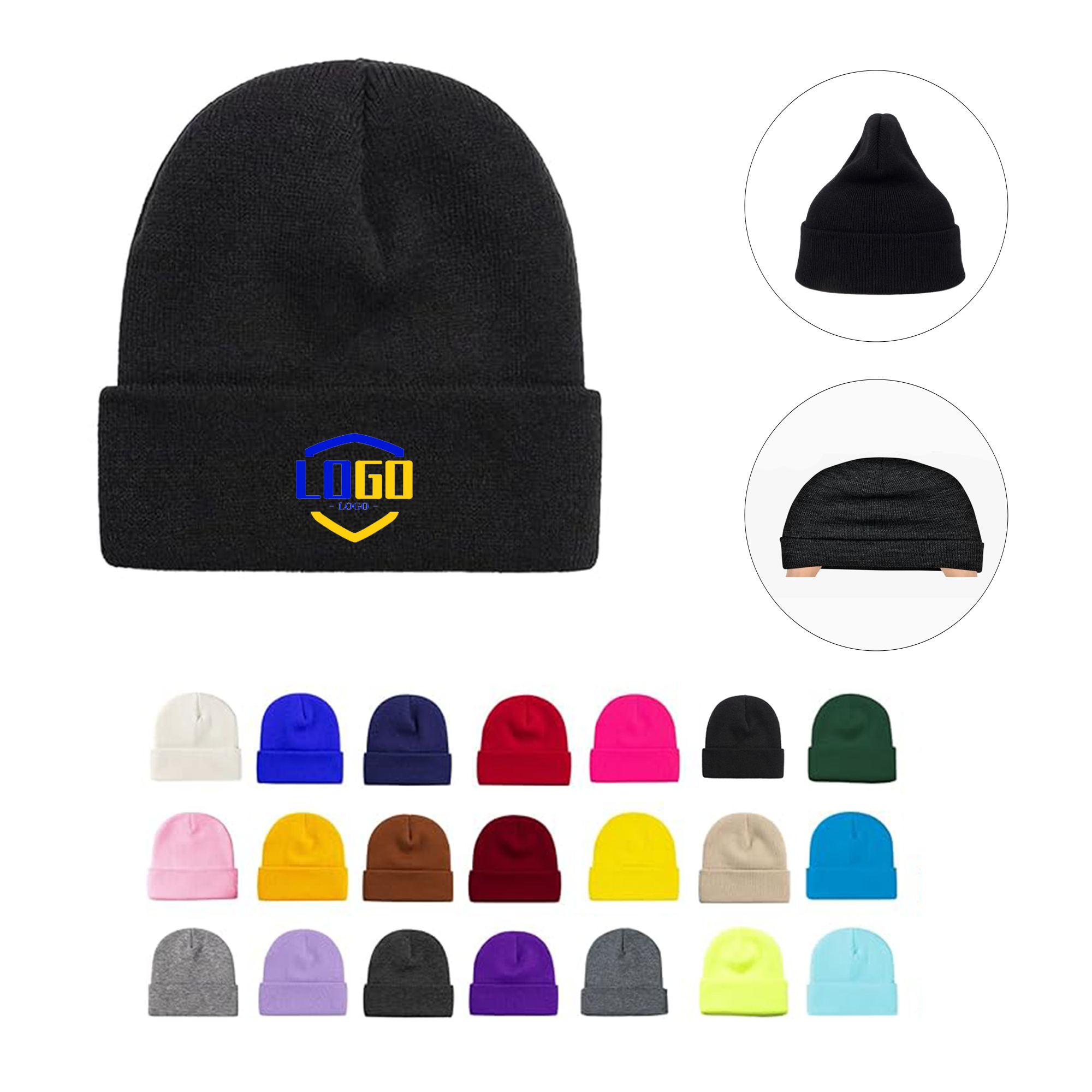 Winter Embroidered Warm Knitted Hat