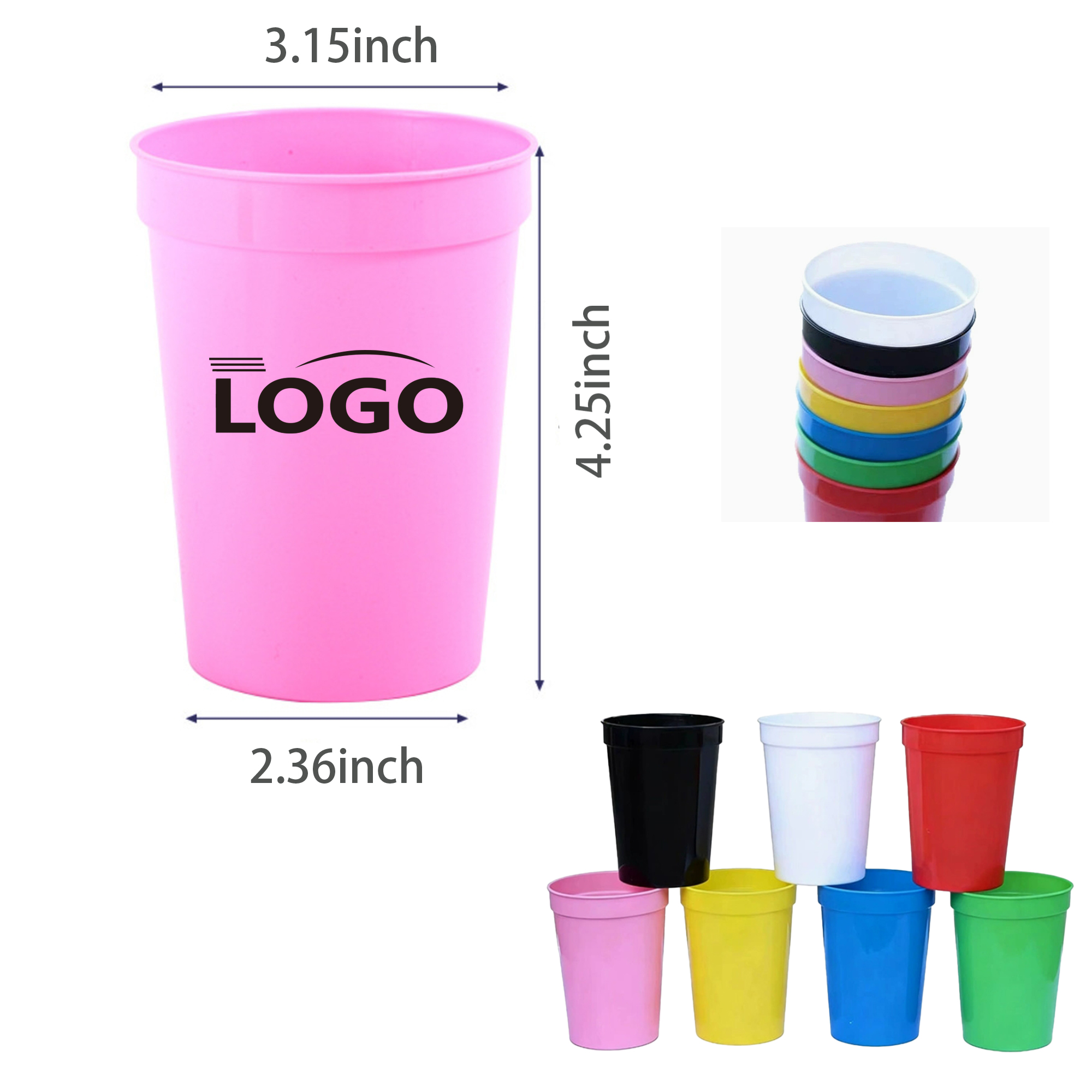 12oz Reusable Plastic Stadium Cup 2