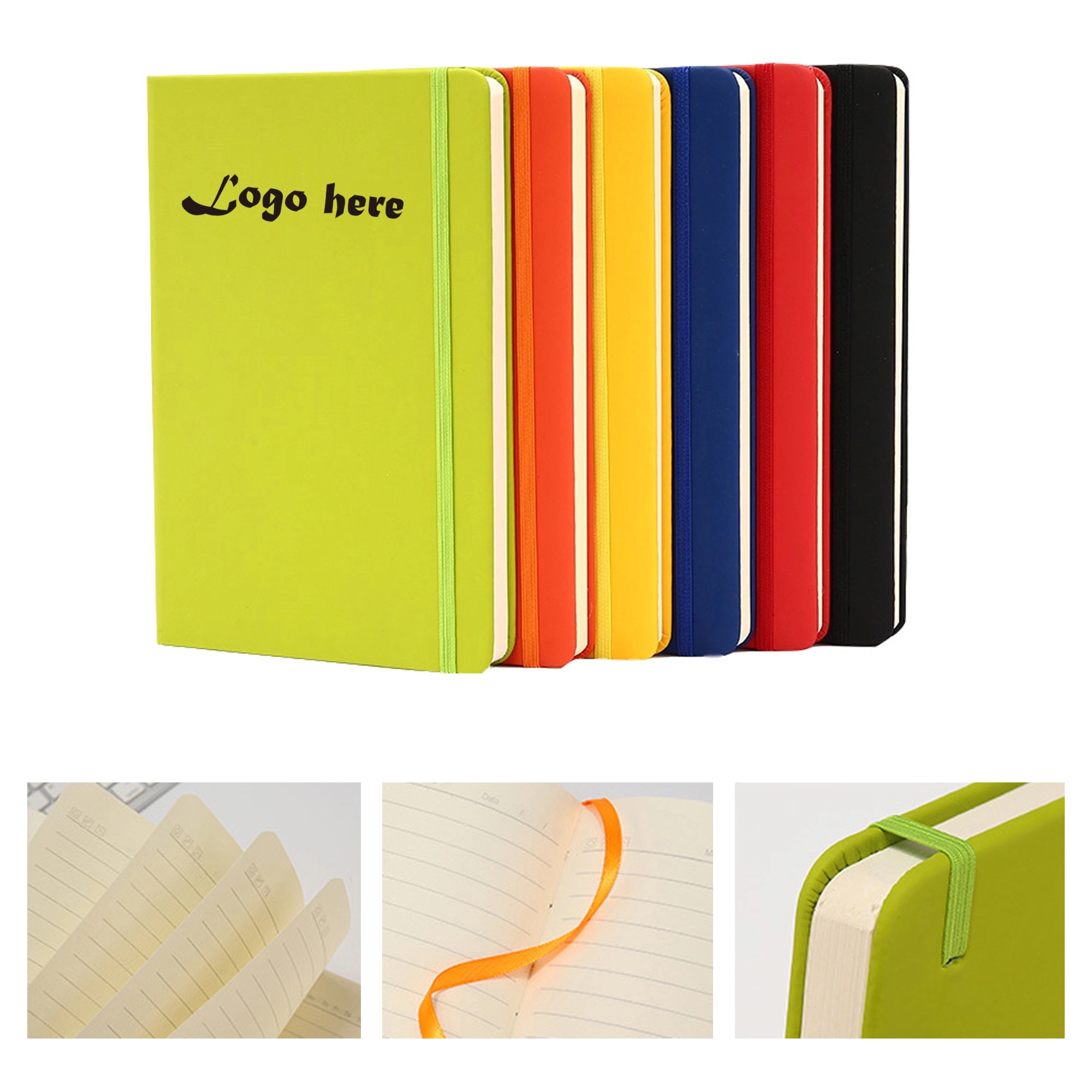 A5 PU Leather Lined Journal Notebook