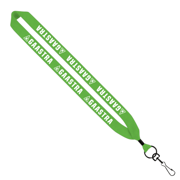 1" Cotton Lanyard with Metal Crimp & Metal Swivel Snap Hook