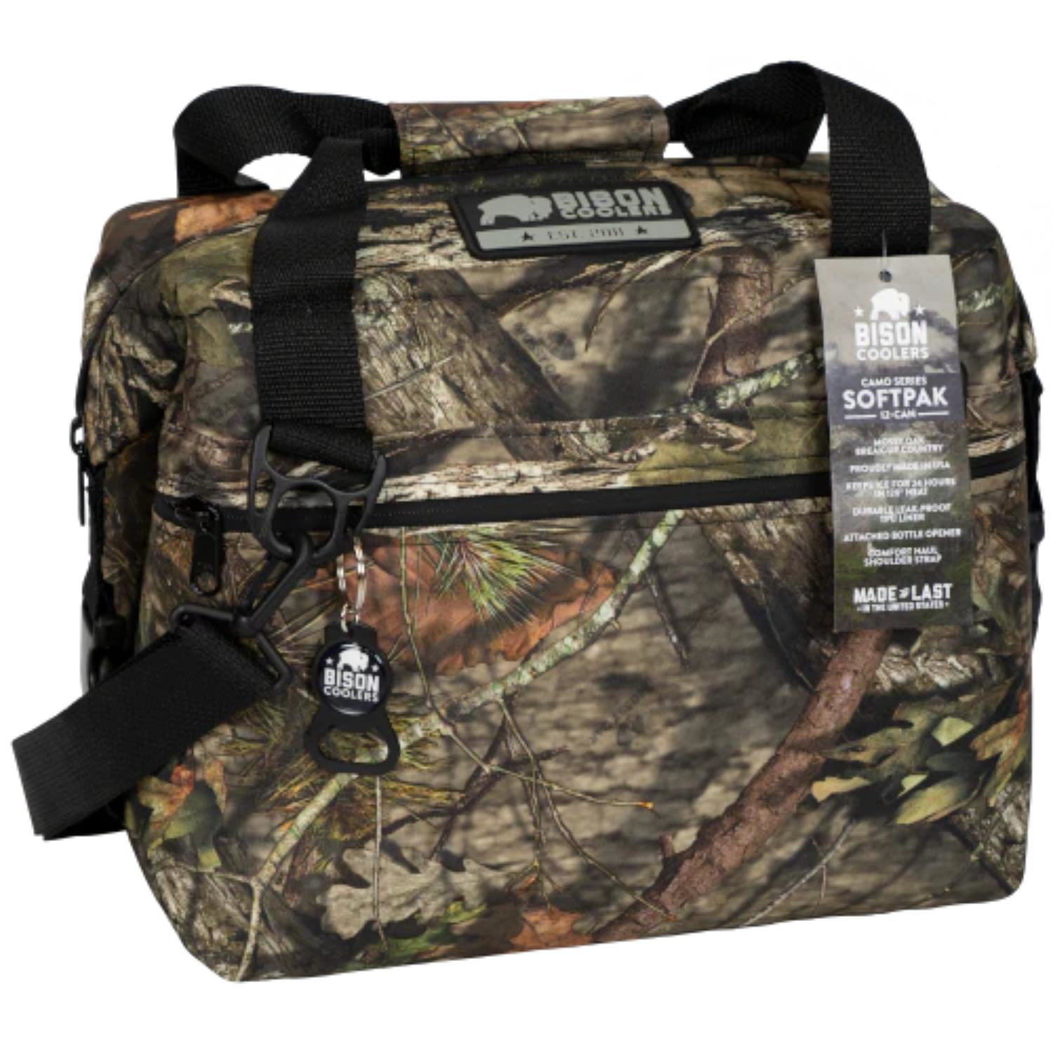 Mossy Oak® 12-Can Bison® USA-Made SoftPak Cooler Bag (13" x 8" x 11")