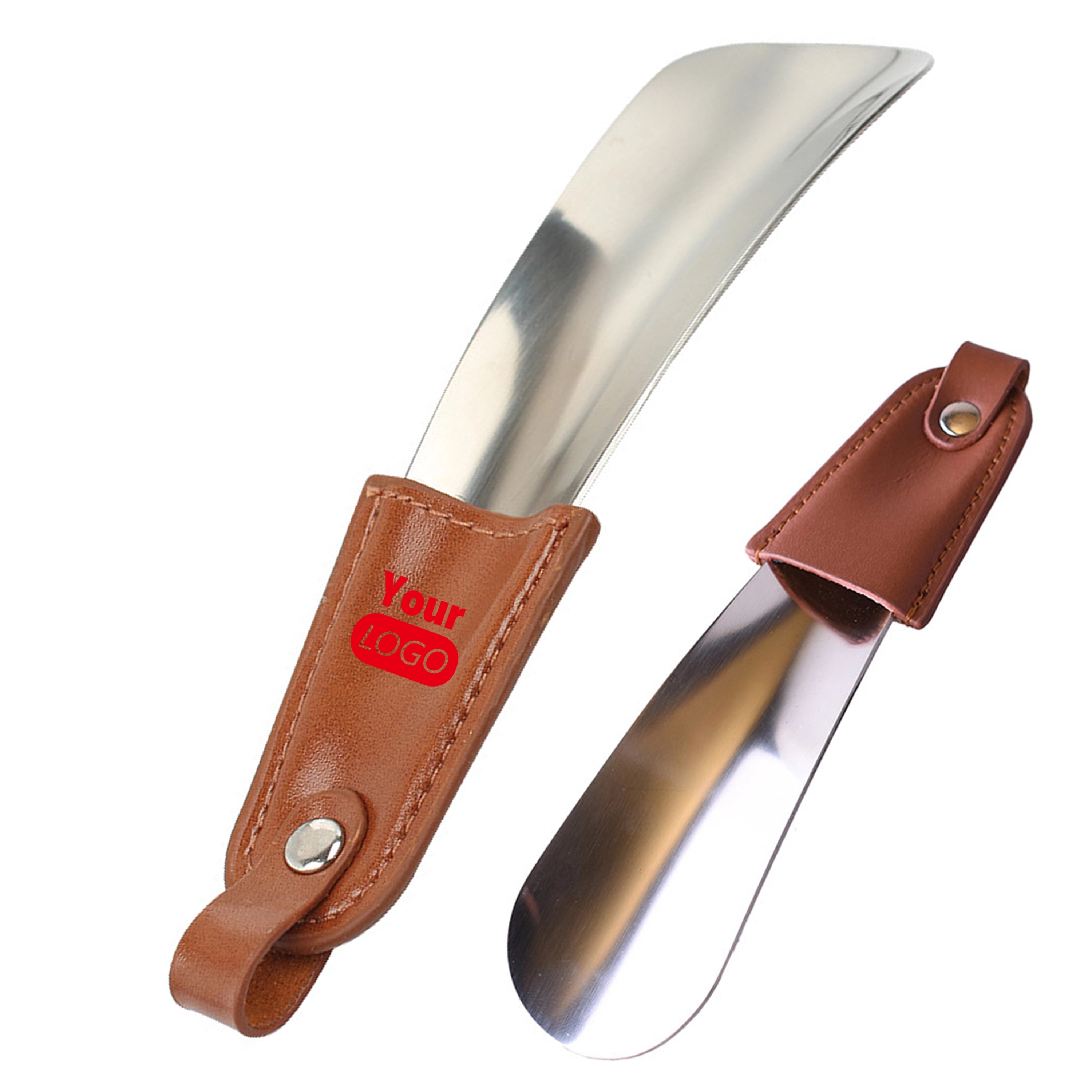 Leather Cover Stainless Steel Shoehorn 4