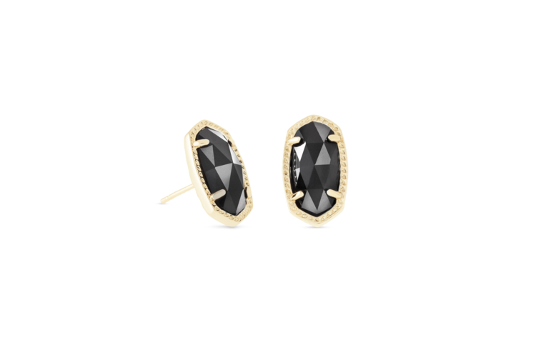 Kendra Scott Ellie Gold Stud Earrings in Black 3