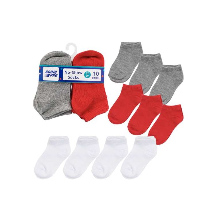 Boys' No-Show Socks - Assorted 2T-4T 10 Pk 3