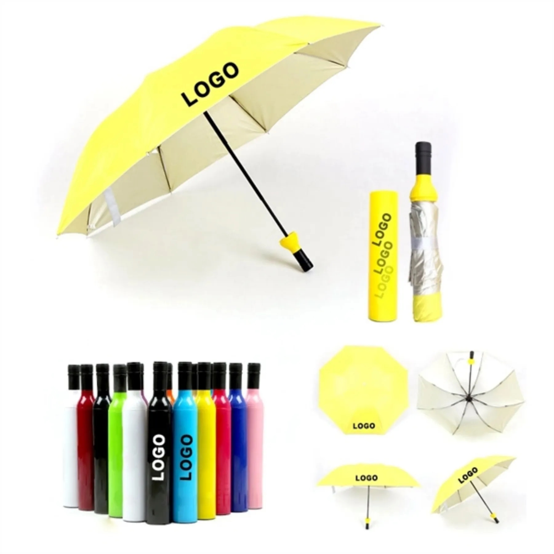 Creative Fashion Wine Bottle Folding Umbrella 4