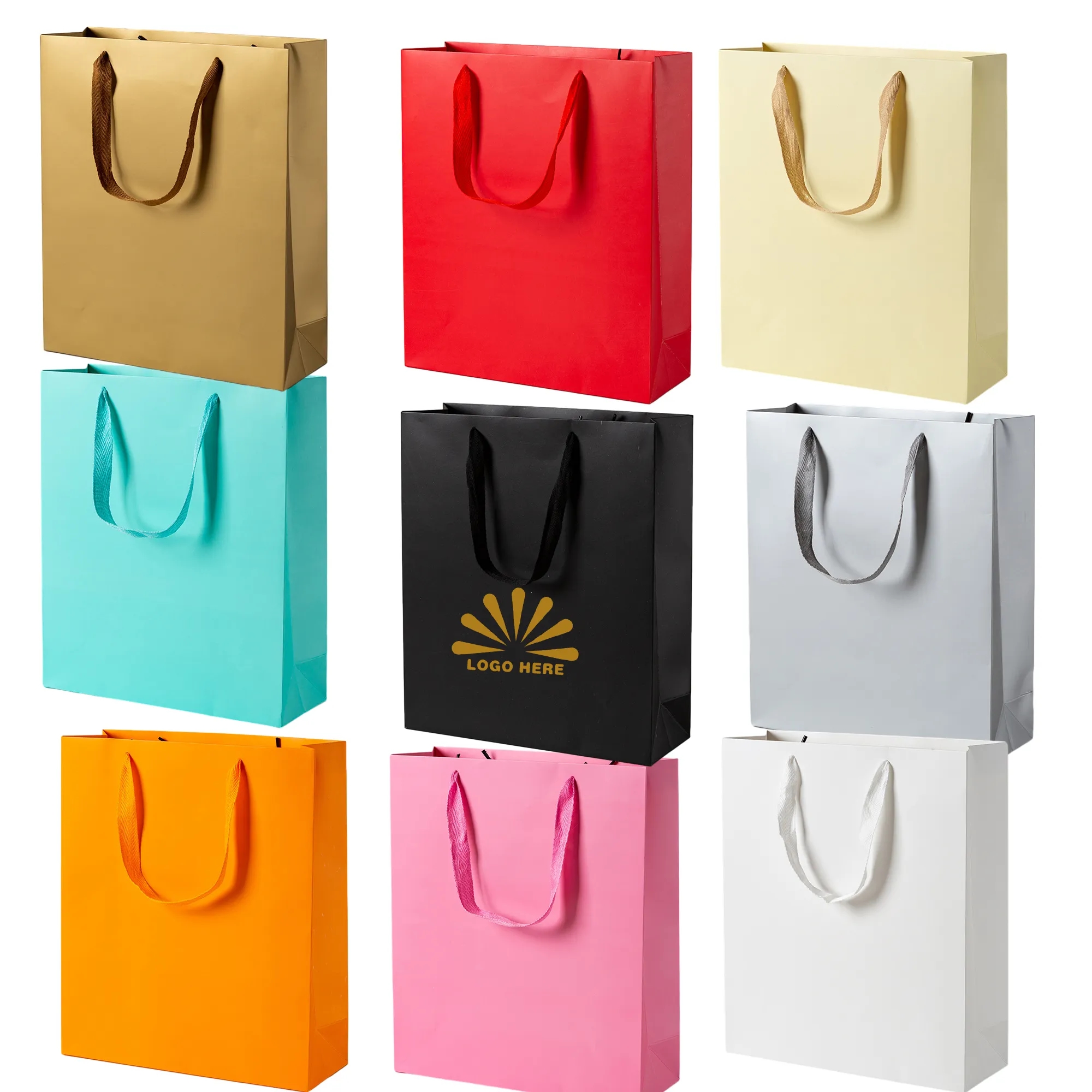 Handles Gift For Shop Packing Portable Paper Bags