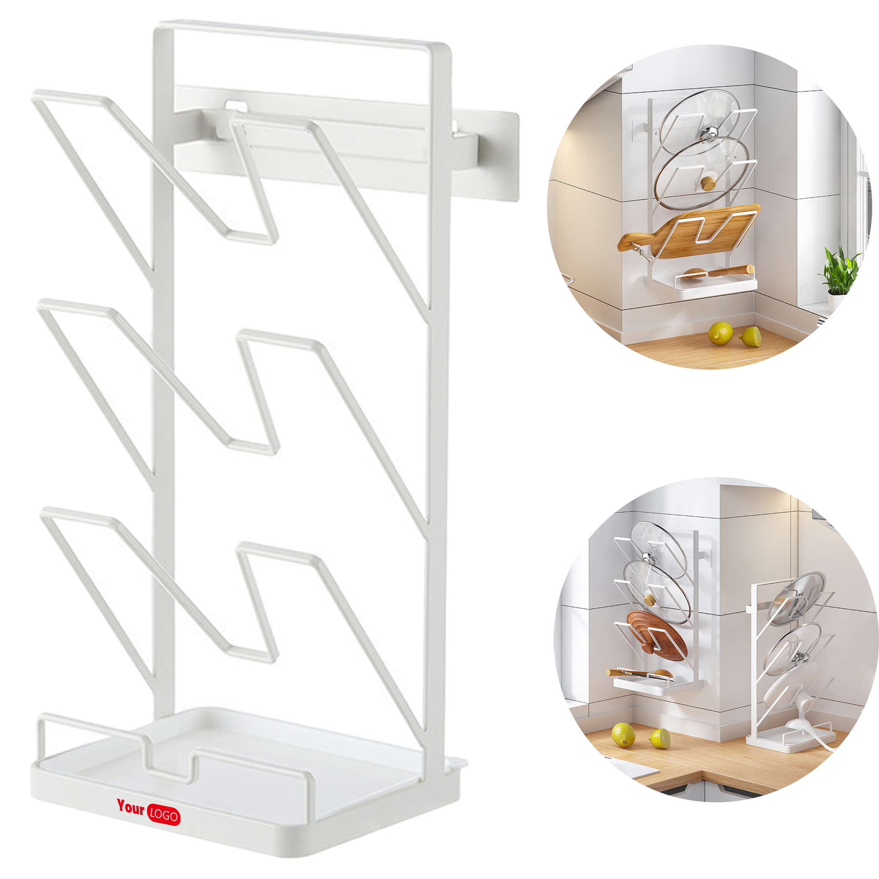 Iron Wall-Mounted Lid Storage Rack 8