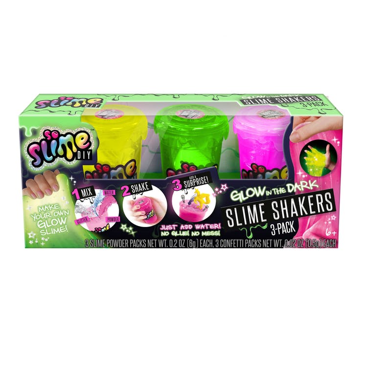 Glow-in-the-Dark Slime Shaker Kits - 3 Pack Assorted