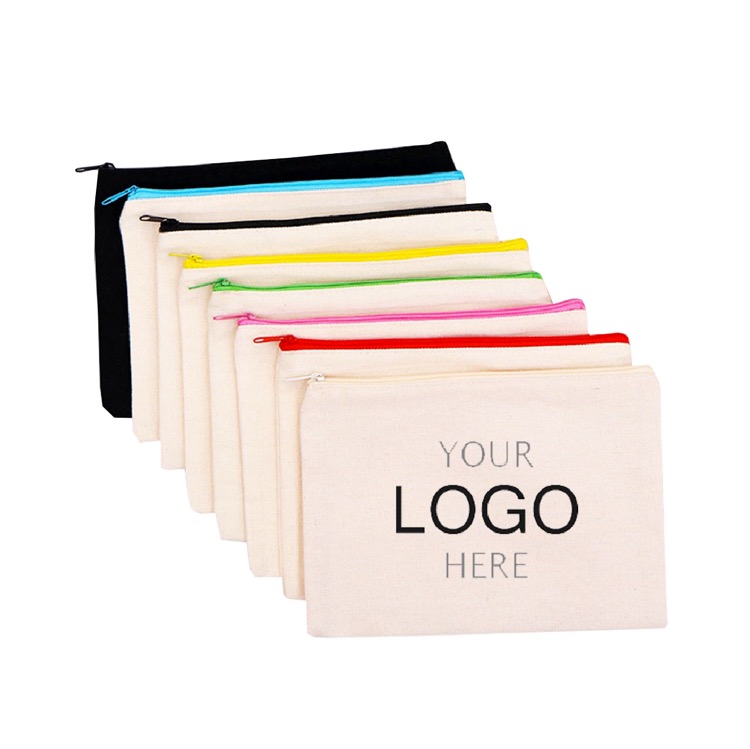 Zipper canvas makeup stationery bag