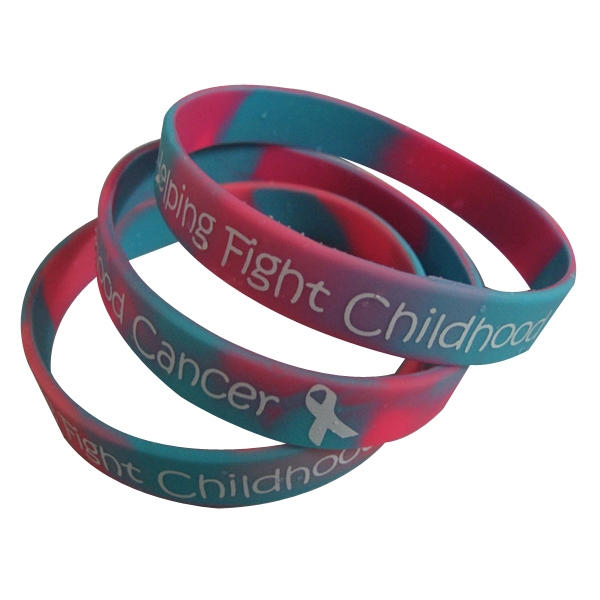 1/2 Inch Swirl Printed Silicone Wristbands