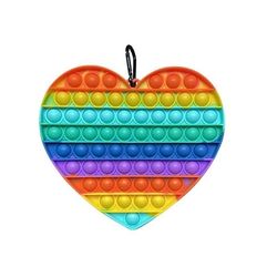 Heart Shape Rainbow Push Pop Bubble Fidget Toy