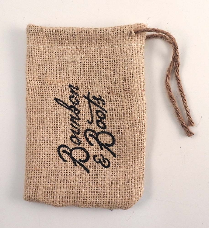 custom burlap drawstring bags