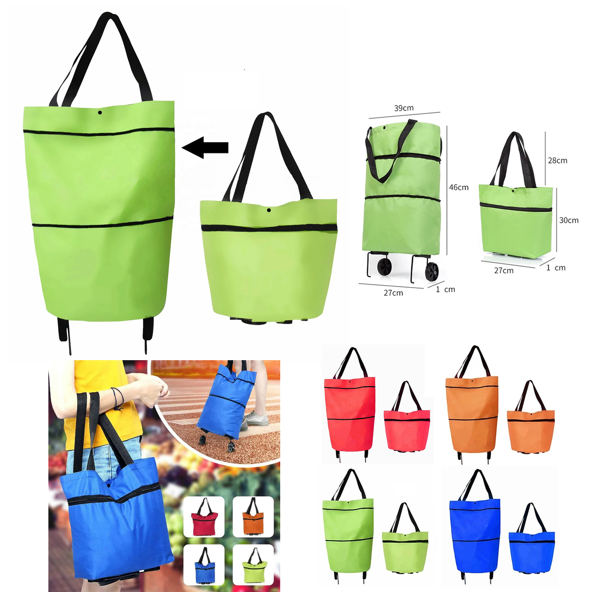 Foldable Shopping Bag With Wheels