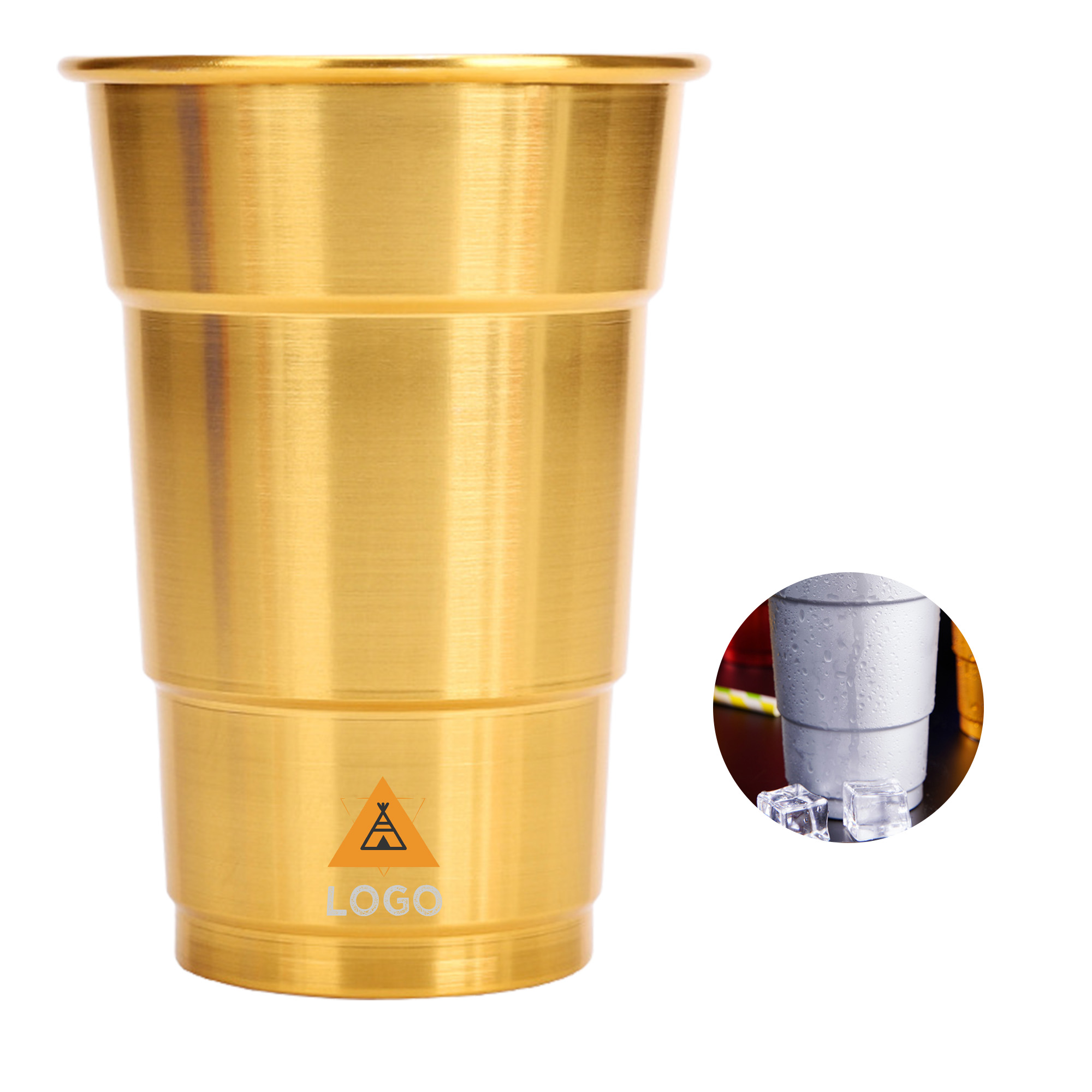 MOQ 50 Custom Aluminum Beer Cup Food Grade Metal Single Layer with Logo 4