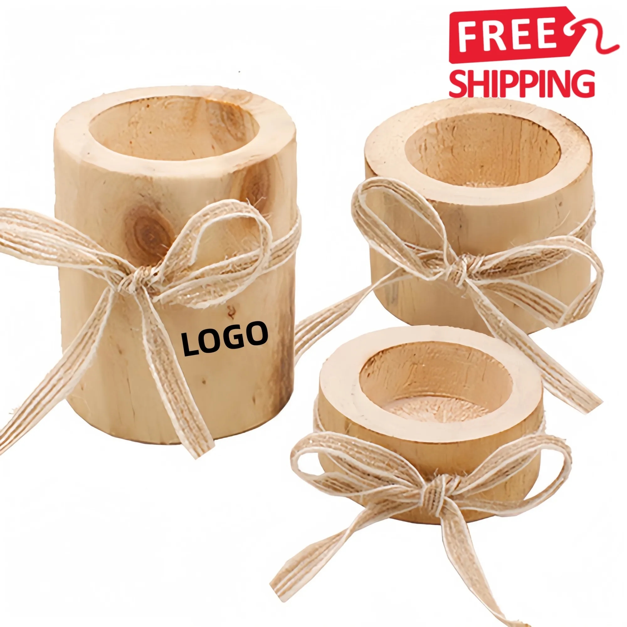 Rustic Wood Tealight Candle Holder