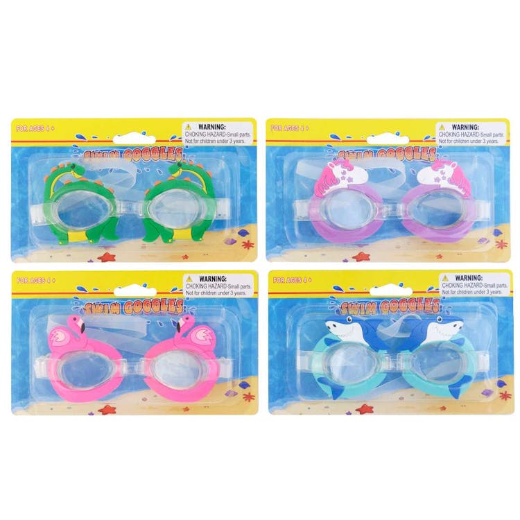 Kid's Swim Goggles - 4 Assorted Animal Shapes 3