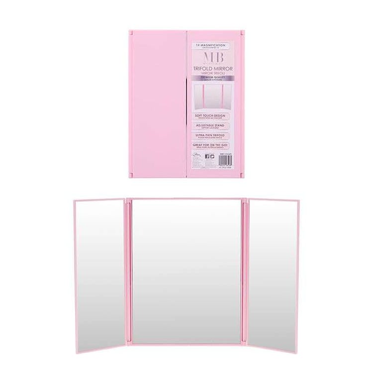 Trifold Mirror with Stand - Pink 3