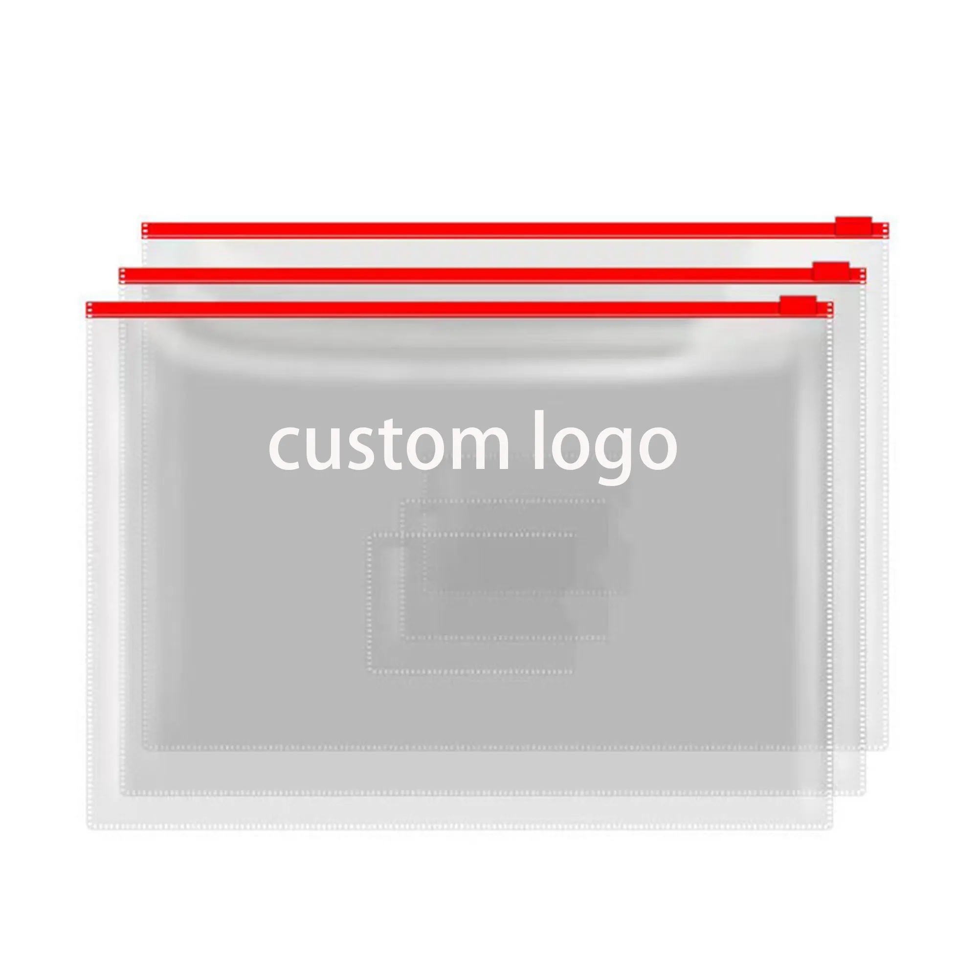Custom Clear Waterproof Folder With Zipper 7