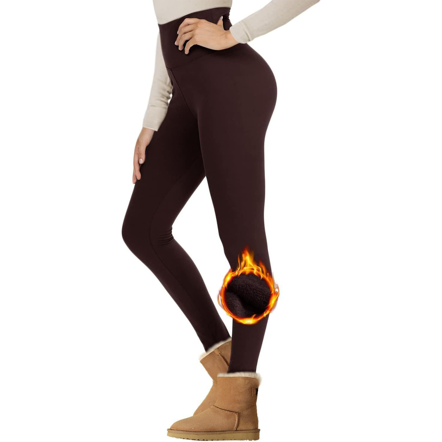 Women Fleece Lined Waist Winter Thermal Yoga Leggings 29