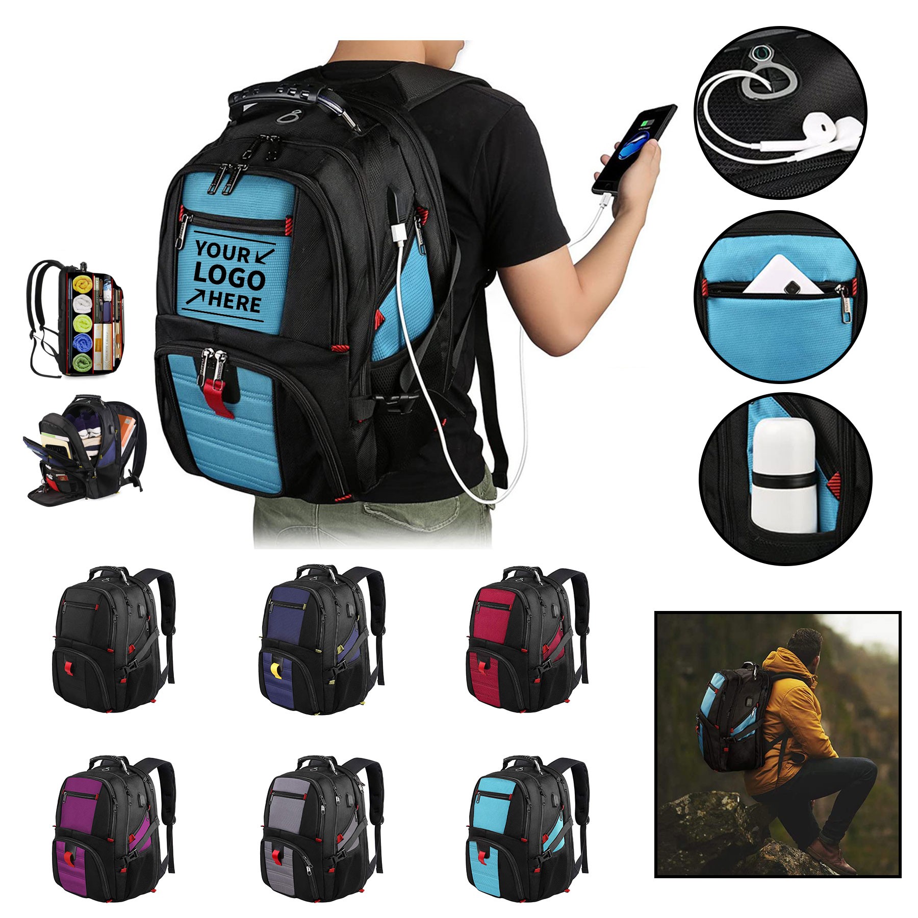 Large Capacity Travel Laptop Backpack 4
