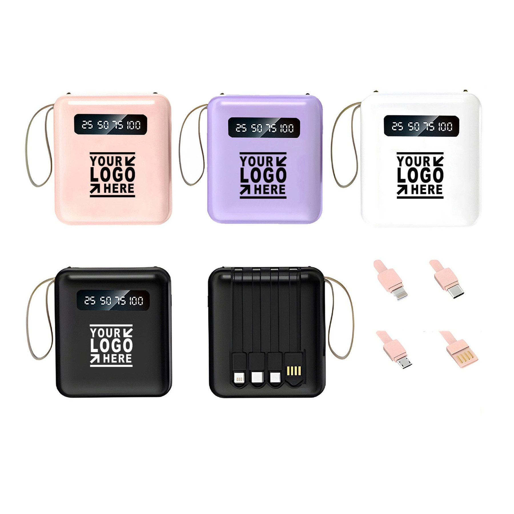 10000 mAh Power Bank With 4 Cable Sources