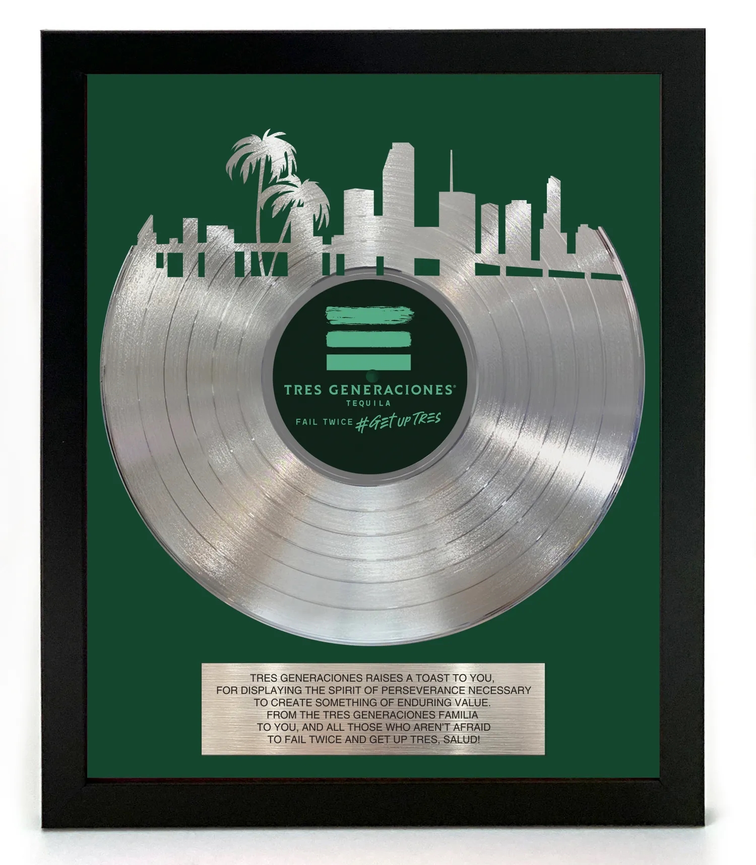 Platinum Framed 12" Record - Cut-Out+Custom Backer - 15 x 18