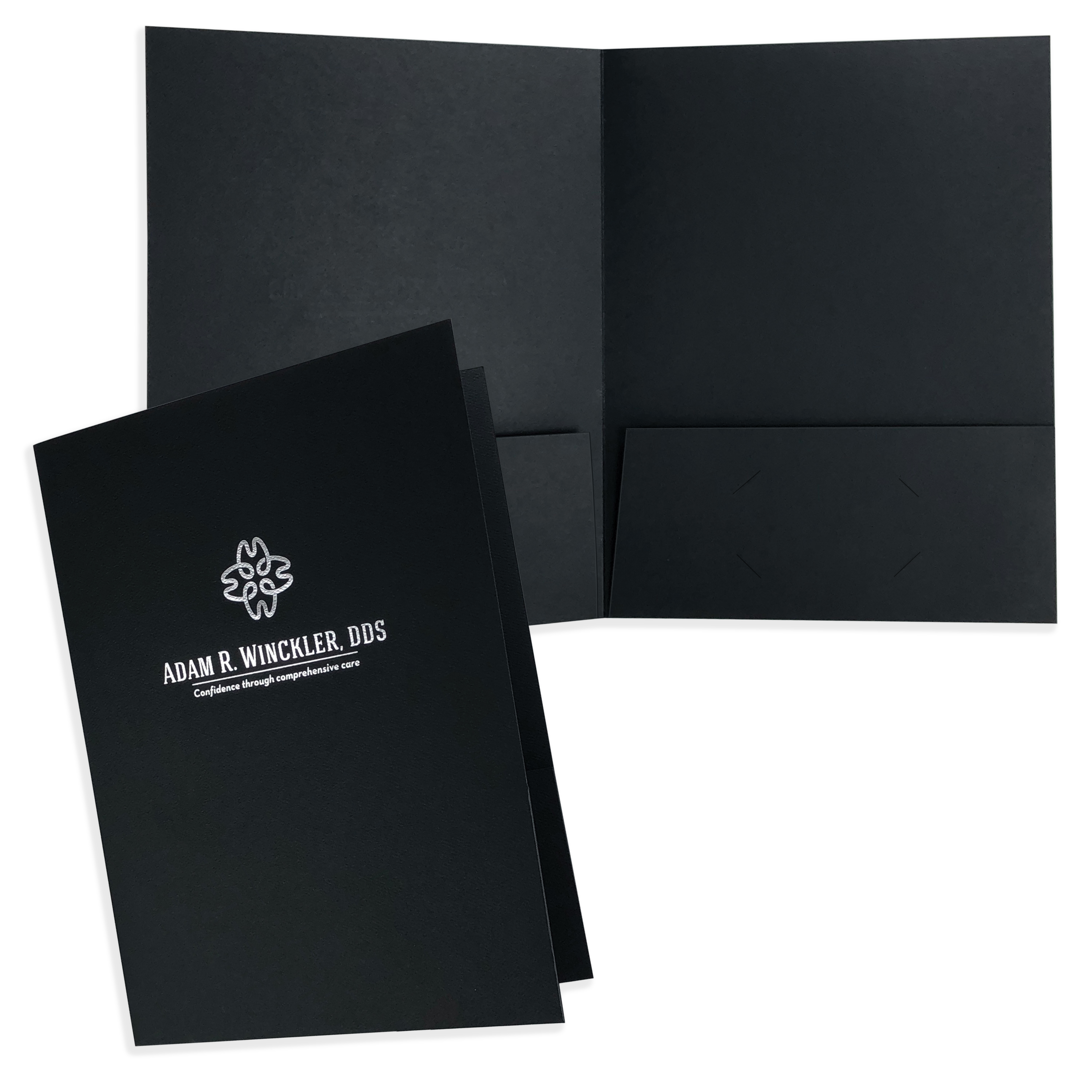 Quick Ship Foil Stamped Linen Pocket Folders 16