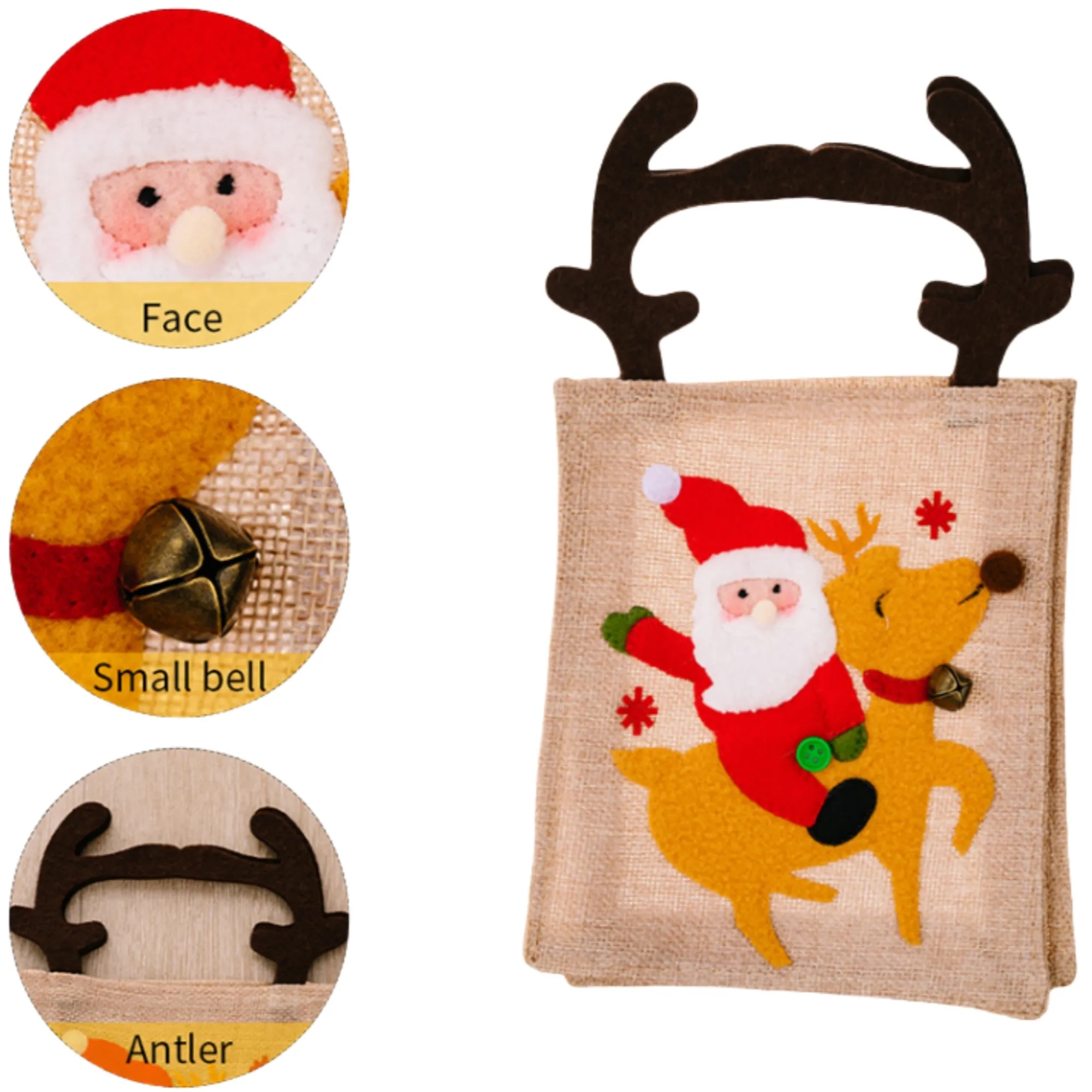 Christmas Themed Striped Tote Bag, custom tote bag with logo imprint 6
