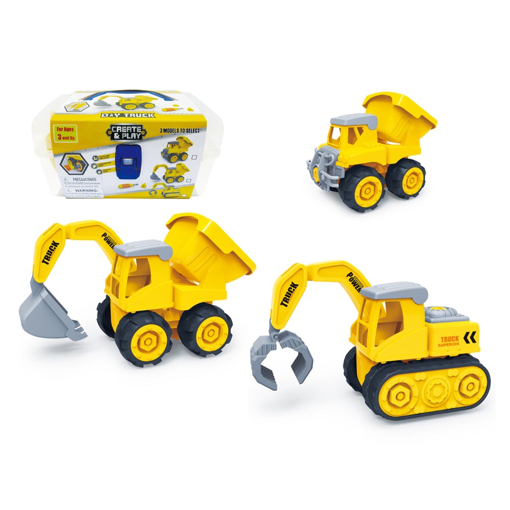 DIY Construction Vehicle Assembly Sets - Yellow Medium 3