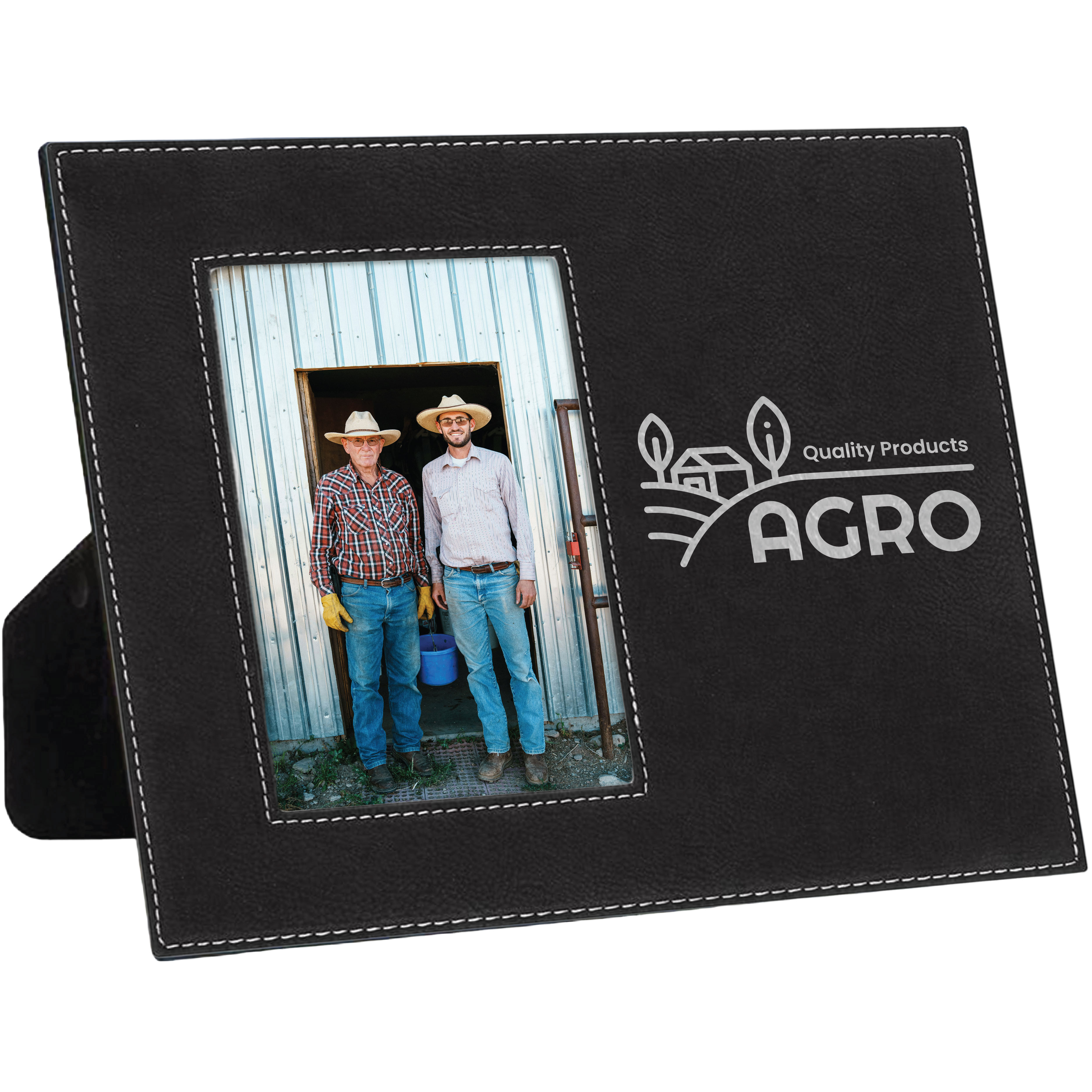 4" x 6" Black & Silver Leatherette Photo Frame 4