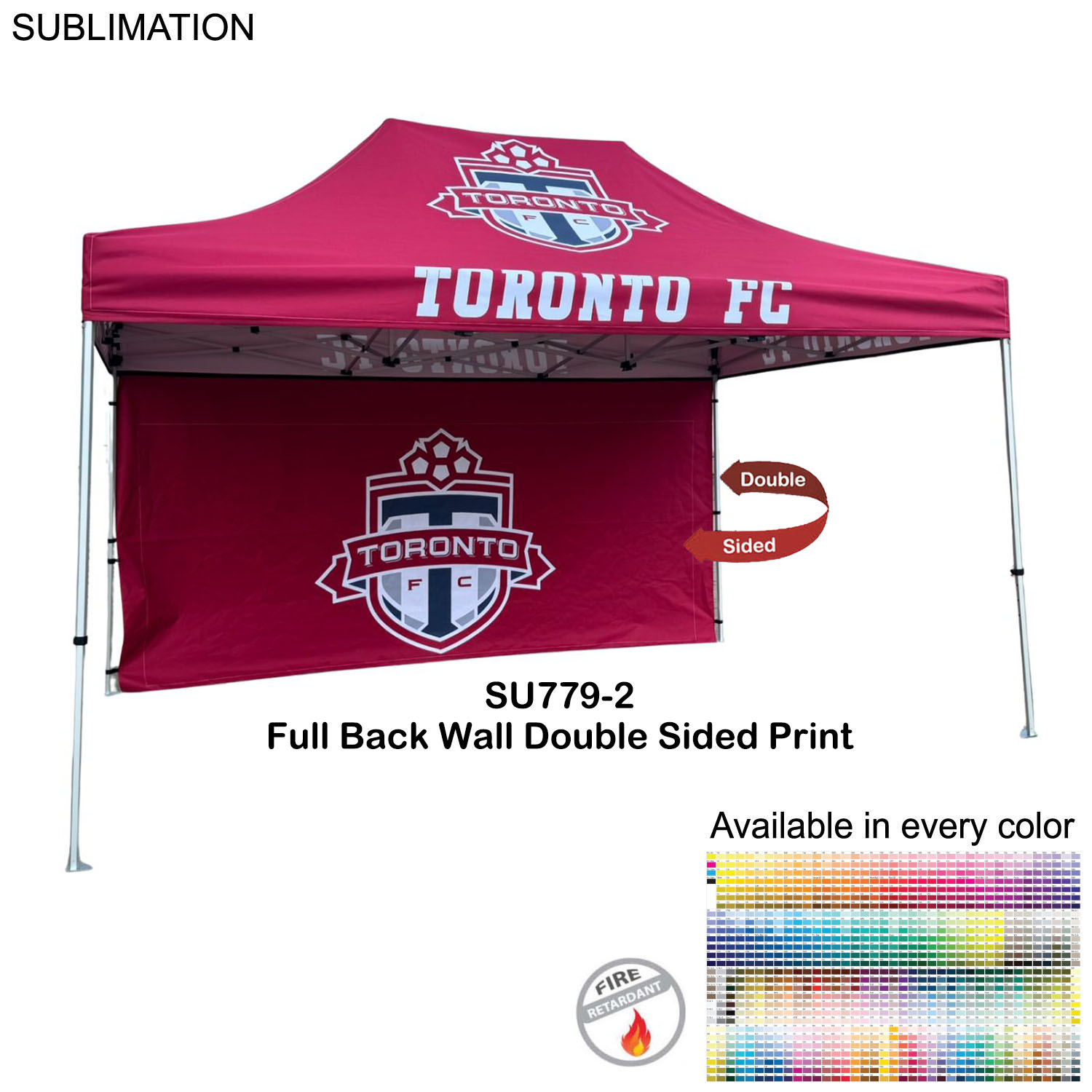 72Hr Fast Ship - Full 15' Back Wall for 10x15 Tent Kit, Sublimated, Double Sided Print 7