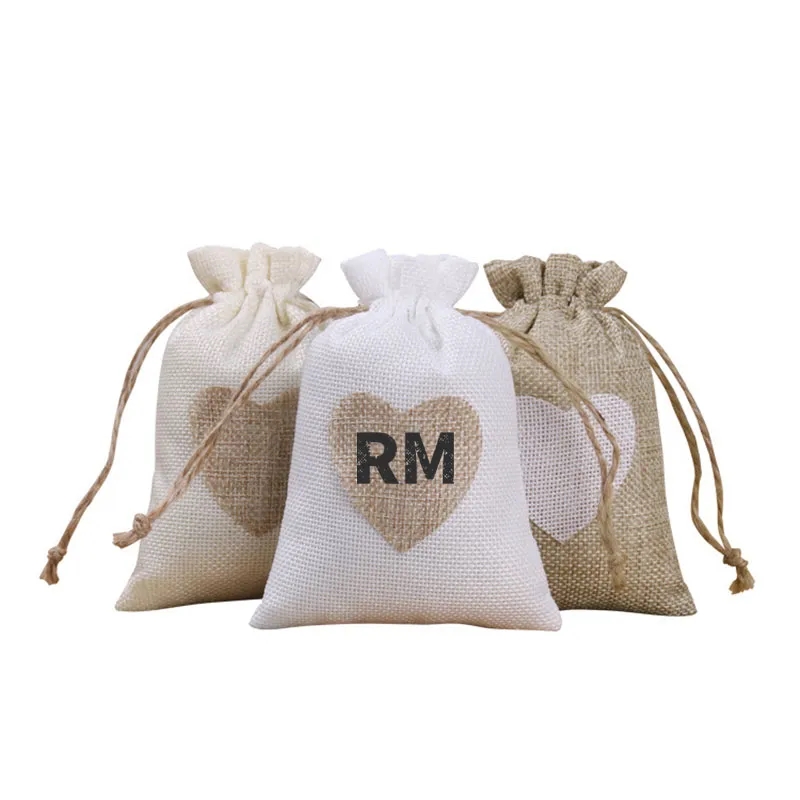Burlap Drawstring Pouch Bag