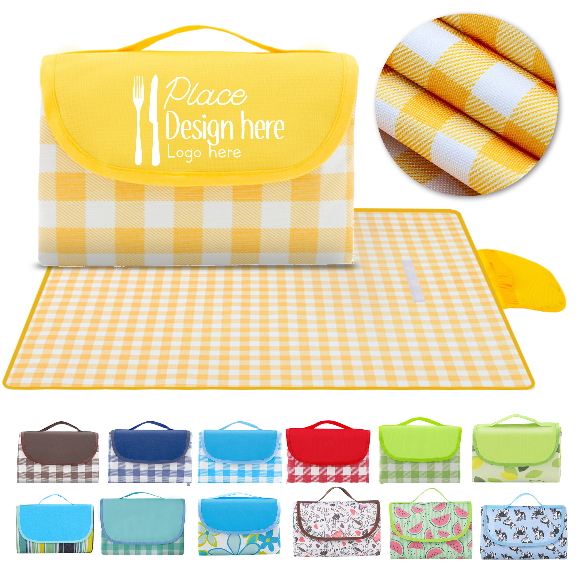 Portable Checkered Picnic Mat ?C 60"x40" 4