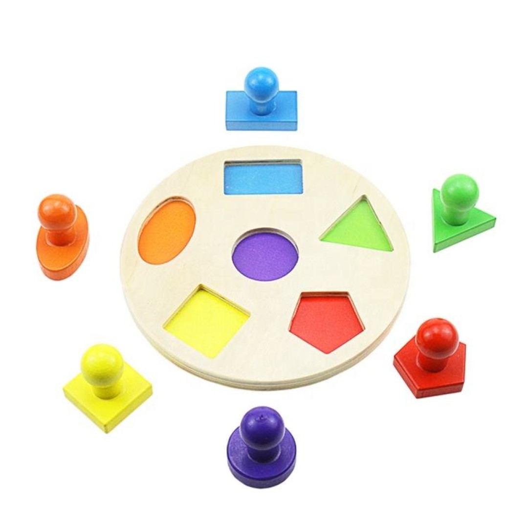Geometry Puzzle Game Wood Grasped Board