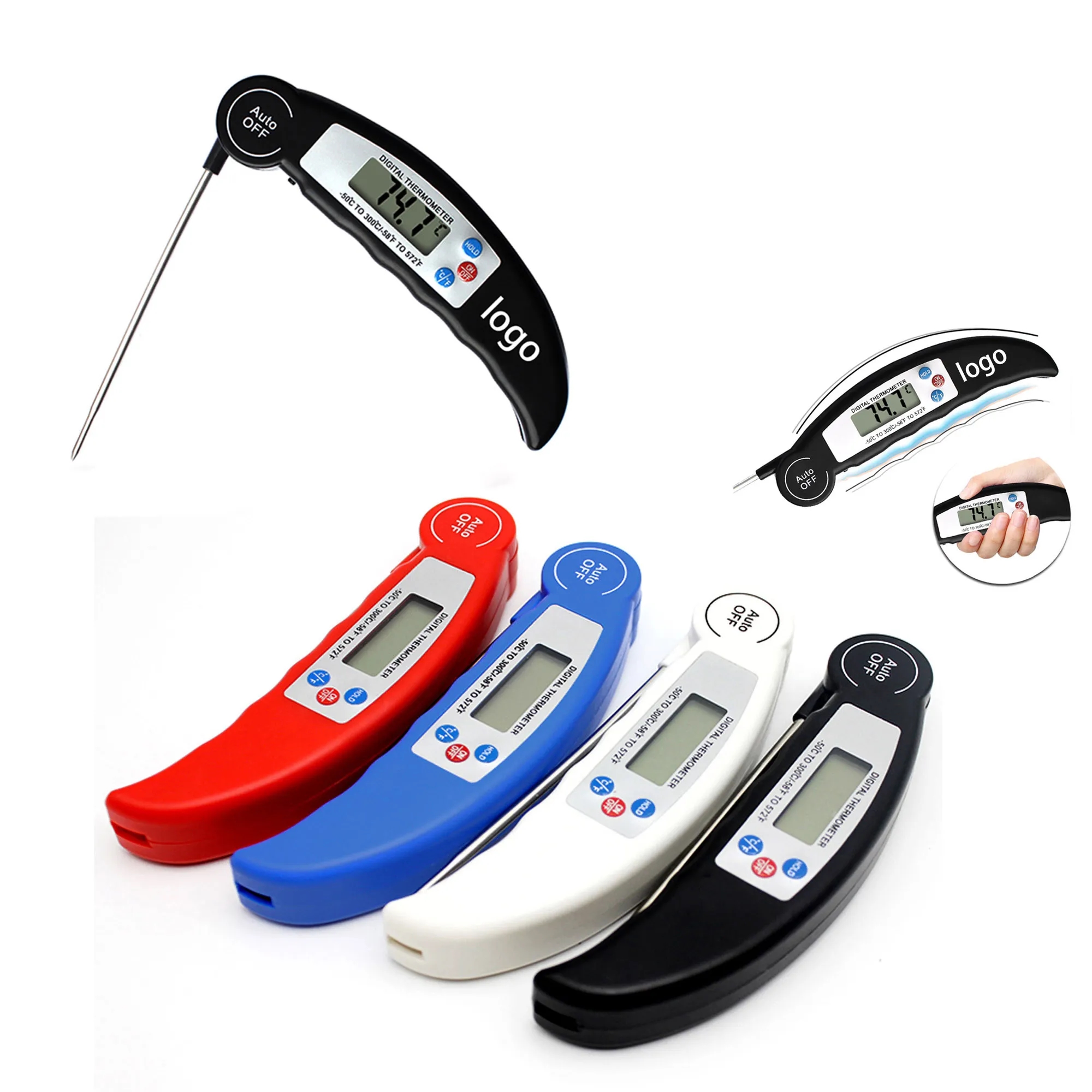 Foldable Grilling Digital Thermometer w/ probe Kitchen Tool 2