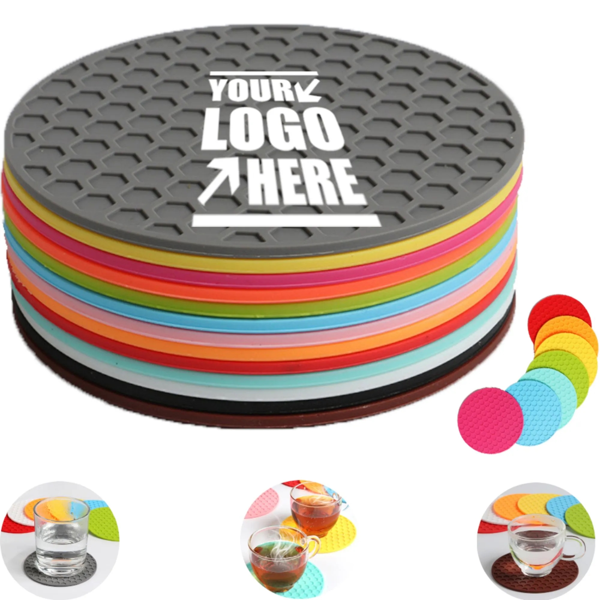 Silicone Honeycomb Round Coasters 5
