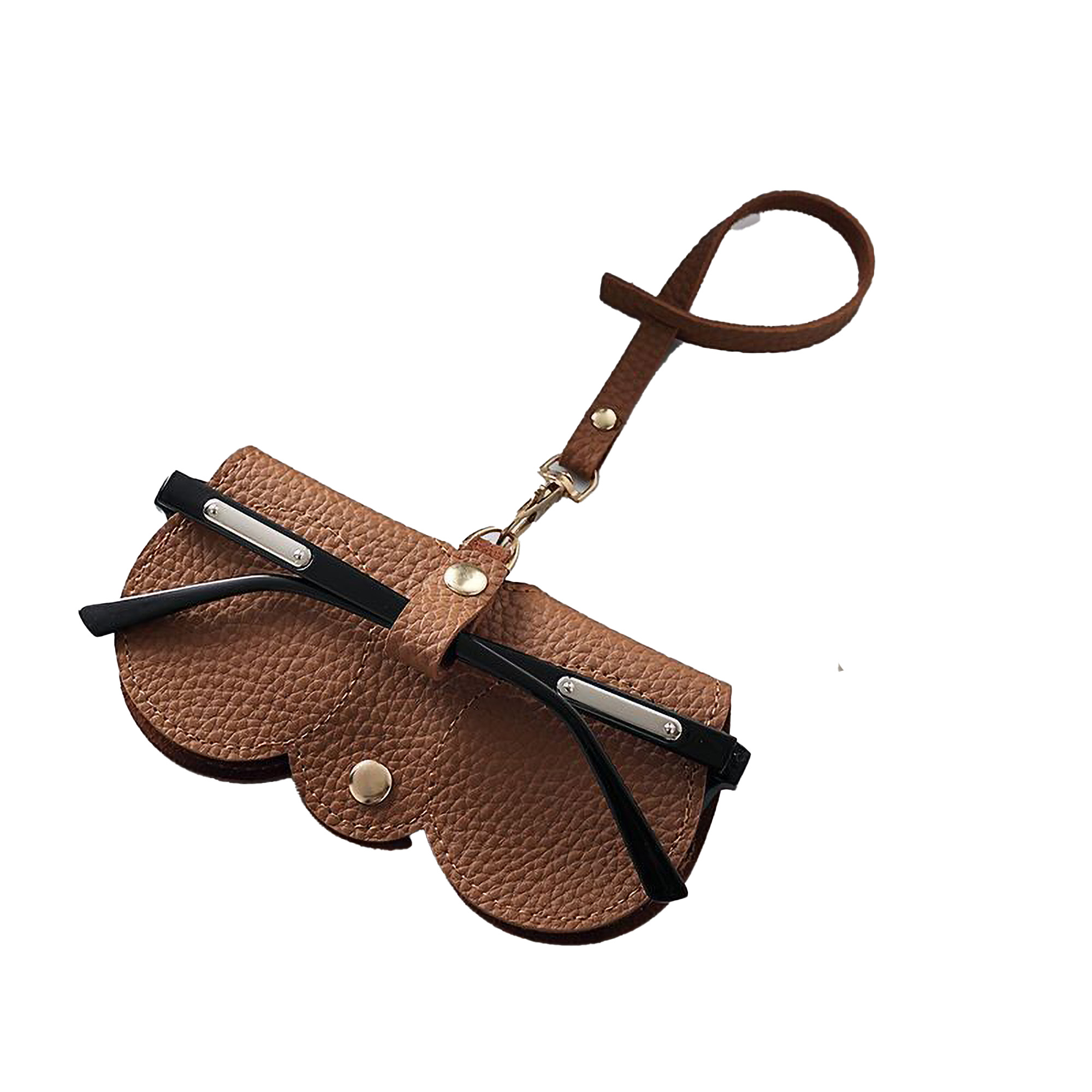 Soft Leather Fashionable Sunglasses Case Portable Pouch Clip 12